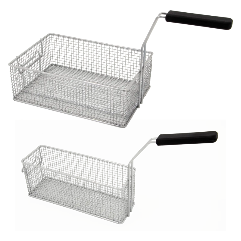 Frittierkorb 1/2 für Fritteuse 16 Liter aus Drahtgeflecht mit Deckel | KBS 10109418 | KBS Gastrotechnik