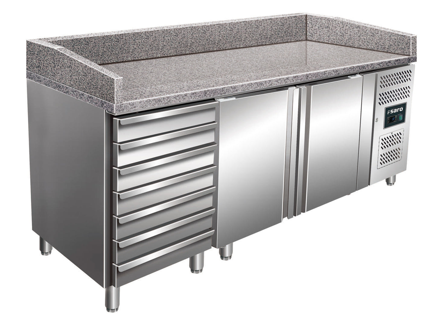 Pizzatisch, 2 Türen + 7 Schubladen, Modell MARGA PZ 2610 TN | Saro 323-10921