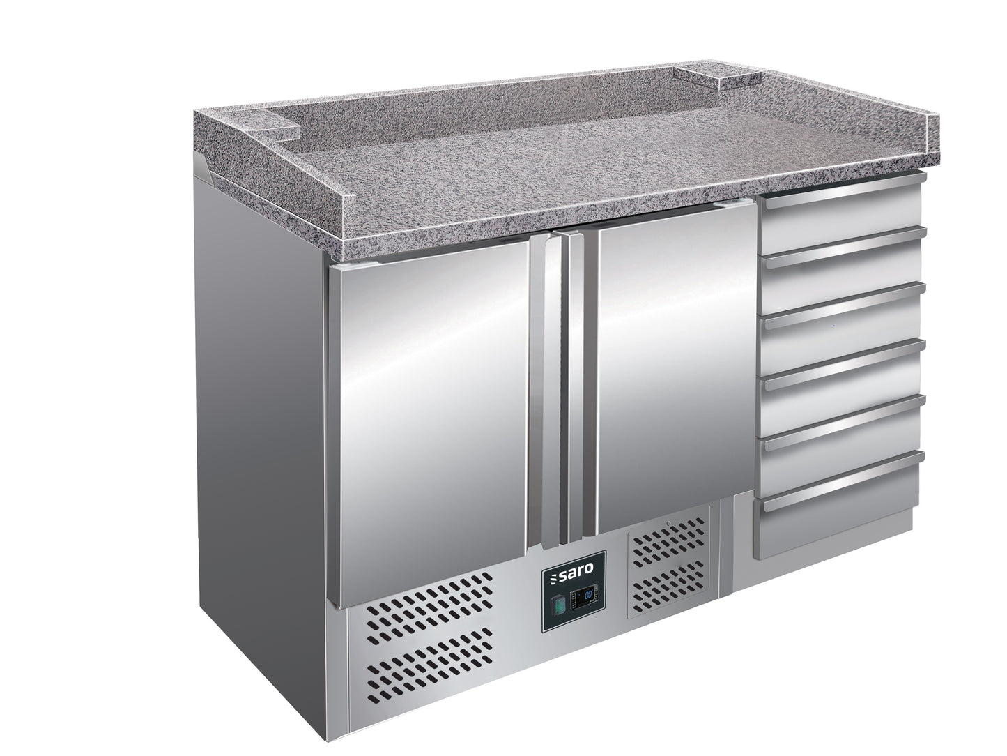 Pizzatisch, 2 Türen + 6 Schubladen, Modell PZ 9001 | Saro 323-1515