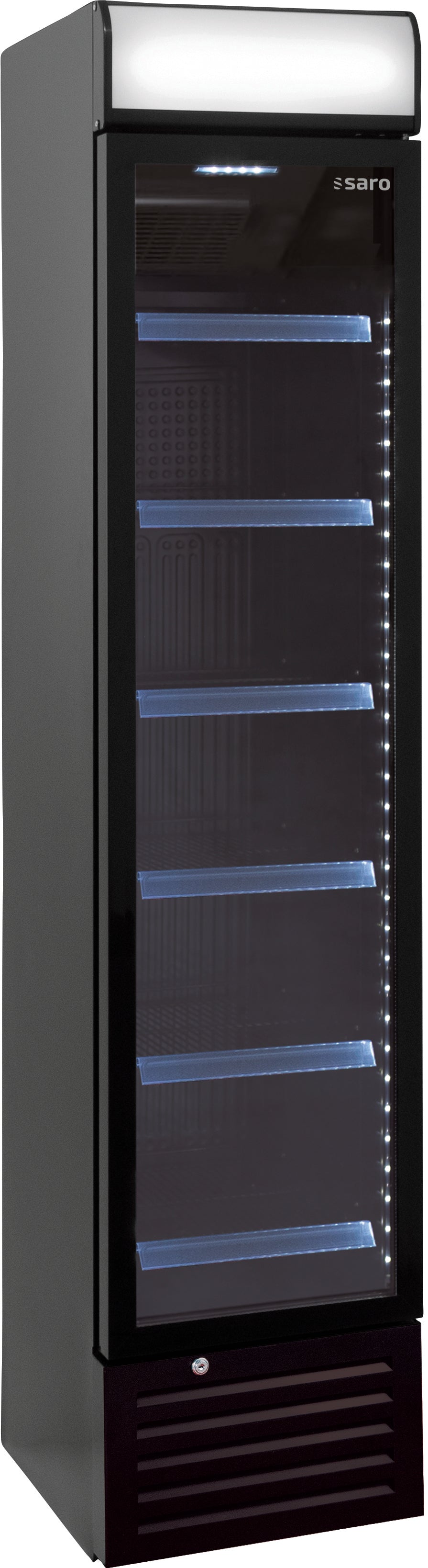 Getränkekühlschrank mit Werbetafel - schmal, Modell DK 134 PRO | Saro 325-2250 | Saro