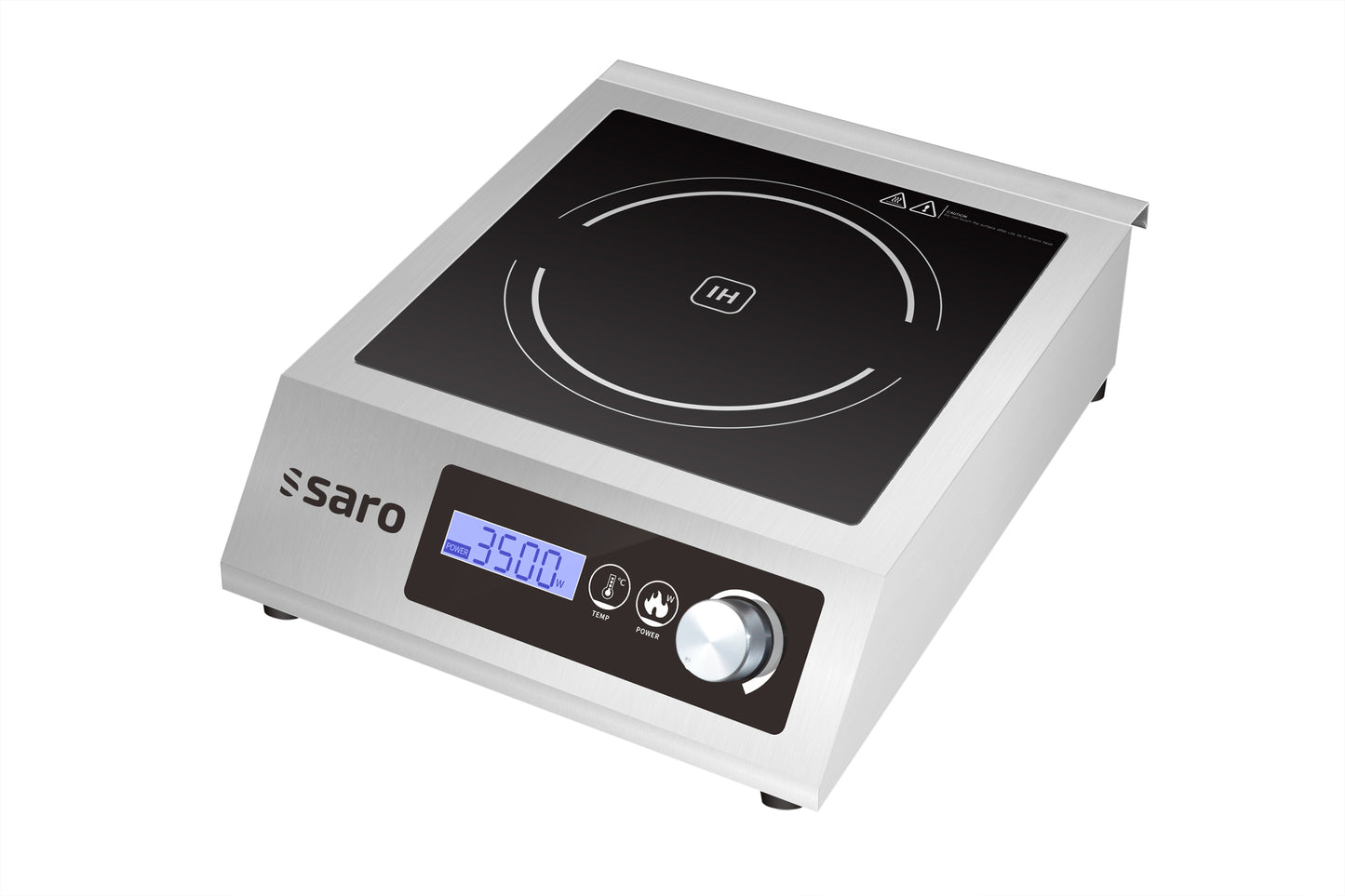 Saro Induktionskochfeld MILIAN 3,5 kW weiß mit schwarzem Kochfeld und digitales Display