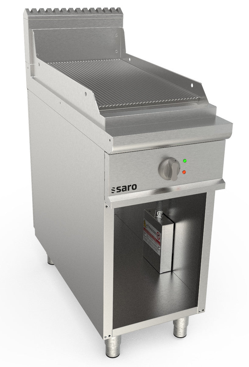 Elektrogriddleplatte 400 mm breit Stand gerillt Modell LQ / FTE2BAR | Saro 423-8730 | Saro