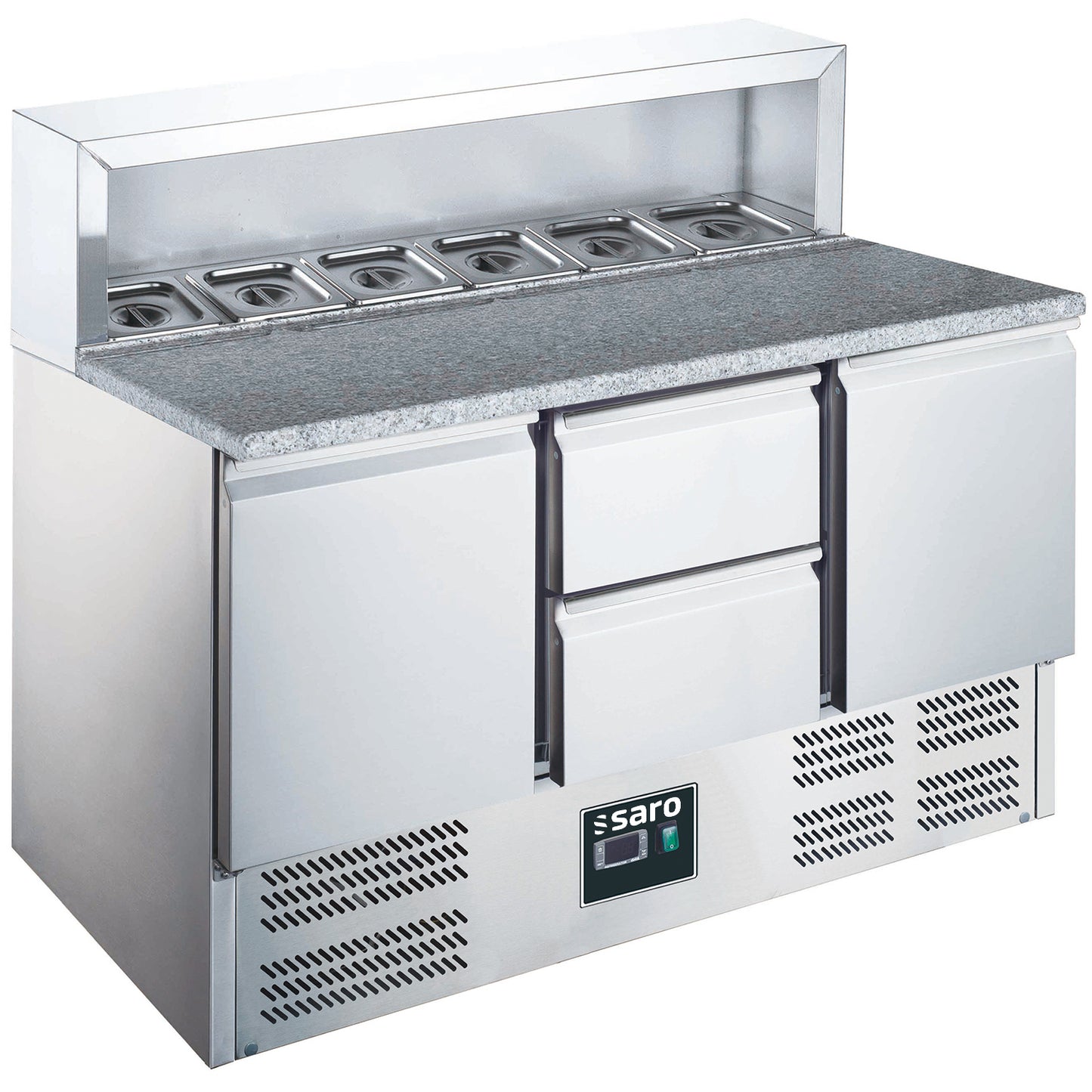 Pizzatisch, 2 Türen + 2 Schubladen, mit Aufsatz, Modell EPS 903 2/2 | Saro 465-1055