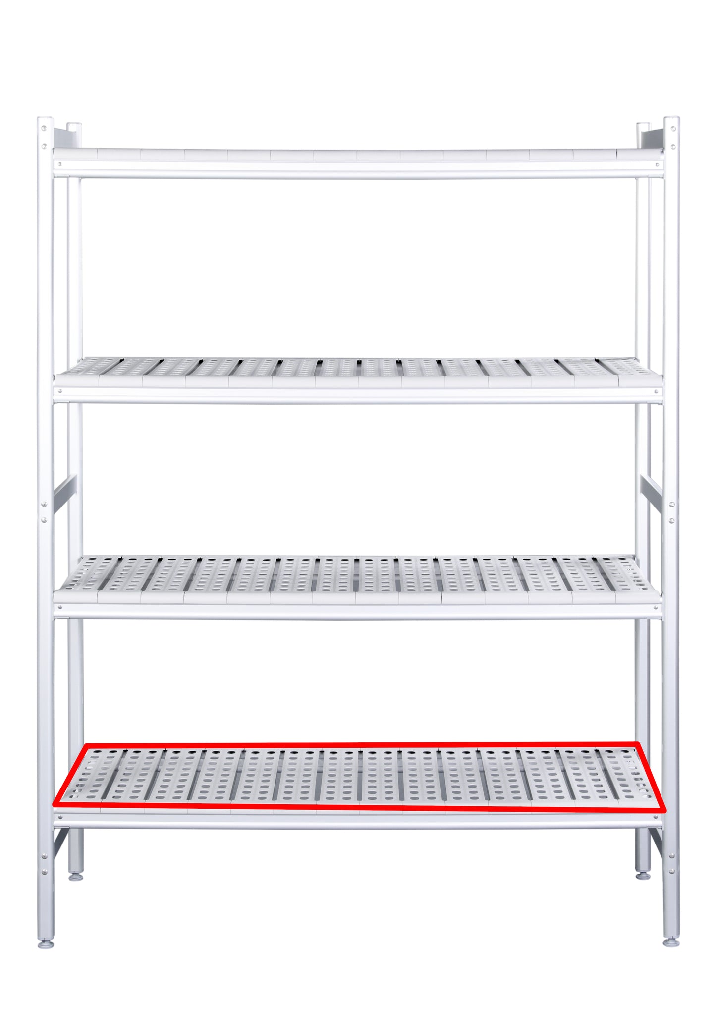 Alu- Regalboden mit Kunstoffrosten 475x886mm