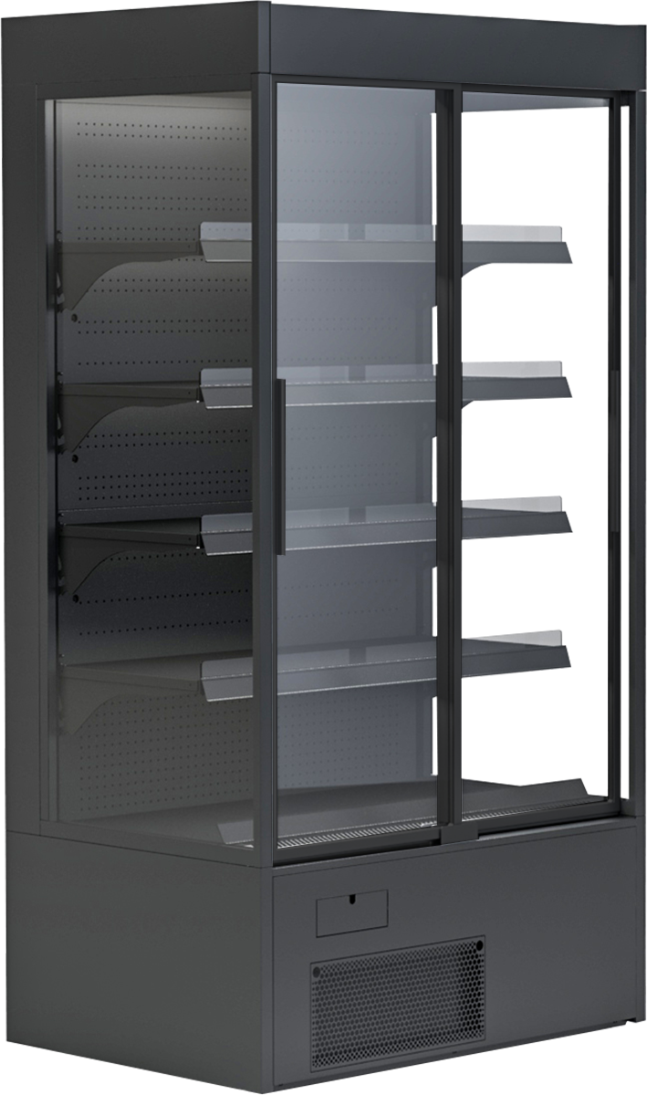 Wandkühlregal Variant 107 Black Line mit Glasschiebetüren | KBS 581106 - KBS Gastrotechnik
