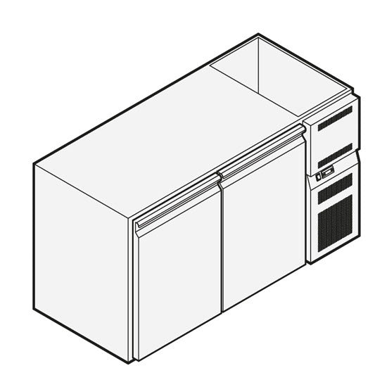 Getränkekühltheke mit 2 Türen mit Kühlwanne, 1510x590 mm, +2°/+10°C — Virtus 6TRVD00011