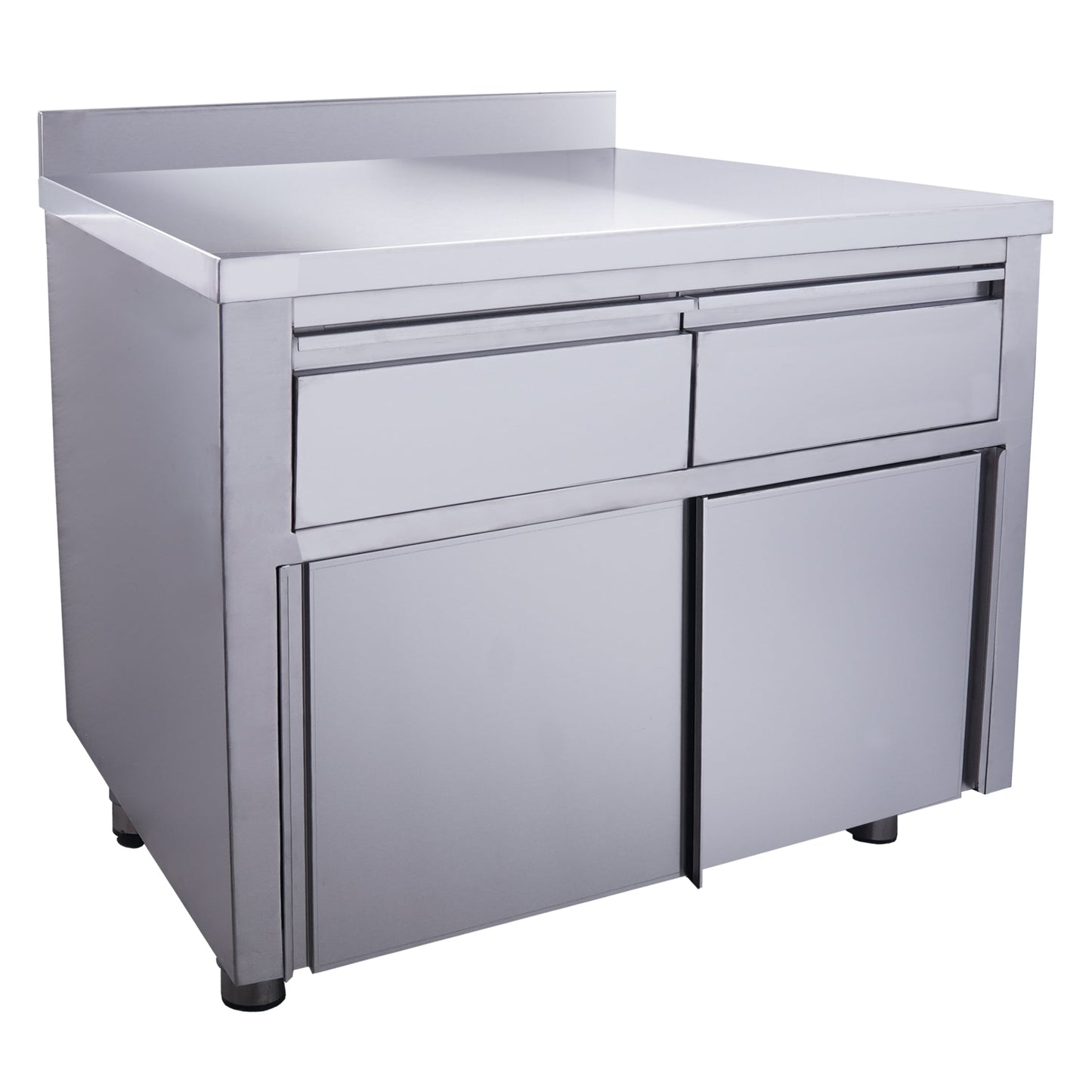 Schiebetürenschrank mit 2 Schubladen und Aufkantung, 1000X700mm | Saro 700-2300