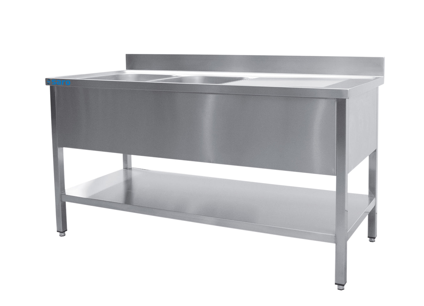 Spültisch 2 Becken, links - B 1600 x T 700 mm | Saro 700-2545L