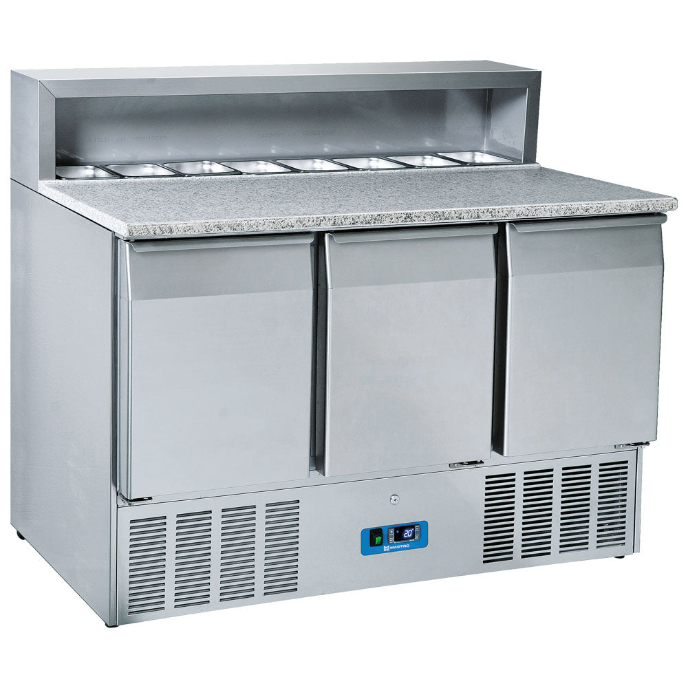 Pizzadette mit 3 Türen GN 1/1, 8x GN 1/6 H=150 mm, +2°/+10°C — Virtus 9178C