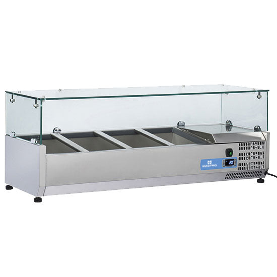 Kühlaufsatzvitrine 3x GN 1/3 + 1x GN 1/2 H=150 mm, +2°/+8°C — Virtus 9976CV