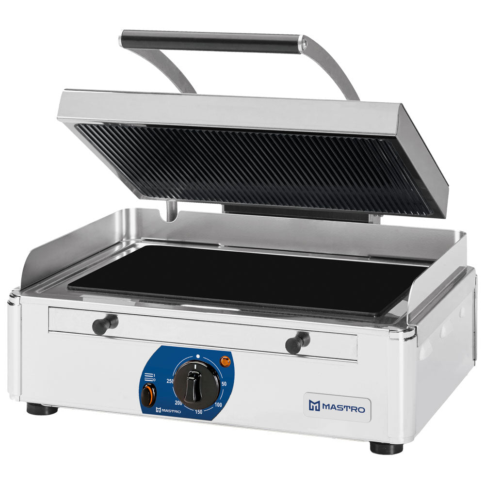 Kontaktgrill mit 1 Ceranplatte, glatt/gerillt, 340x220 mm — Virtus AJA0031