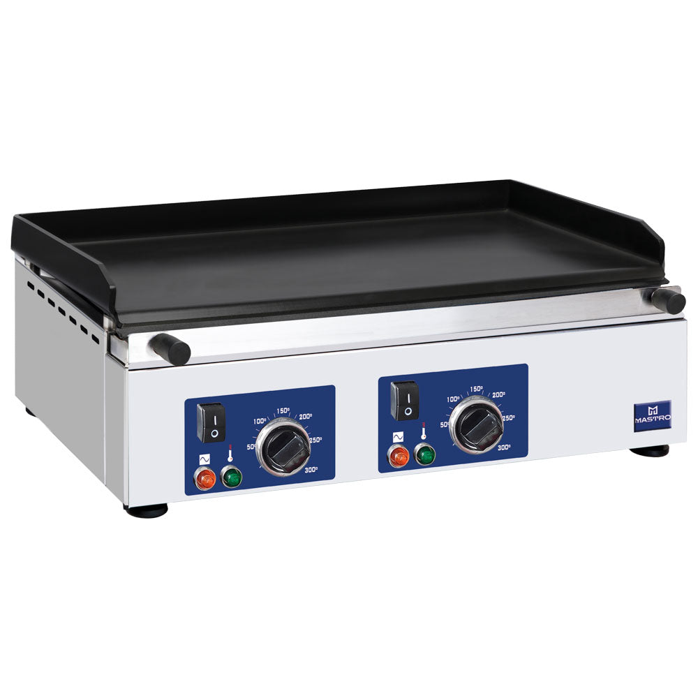 Elektro-Grillplatte mit 2 Grillzones, Tischmodell, glatte Platte — Virtus AJA0037