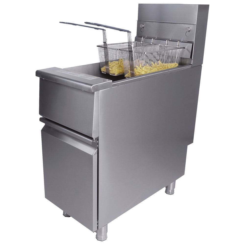 Gas-Fritteuse 1x 21 Liter auf Unterbau mit Tür — Virtus AMZ0050