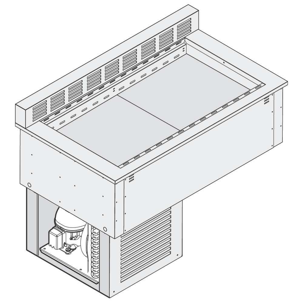 Kühlwanne mit hinterem Diffusor, mit Kühlaggregat, 2x GN 1/1 — Virtus AYC0368