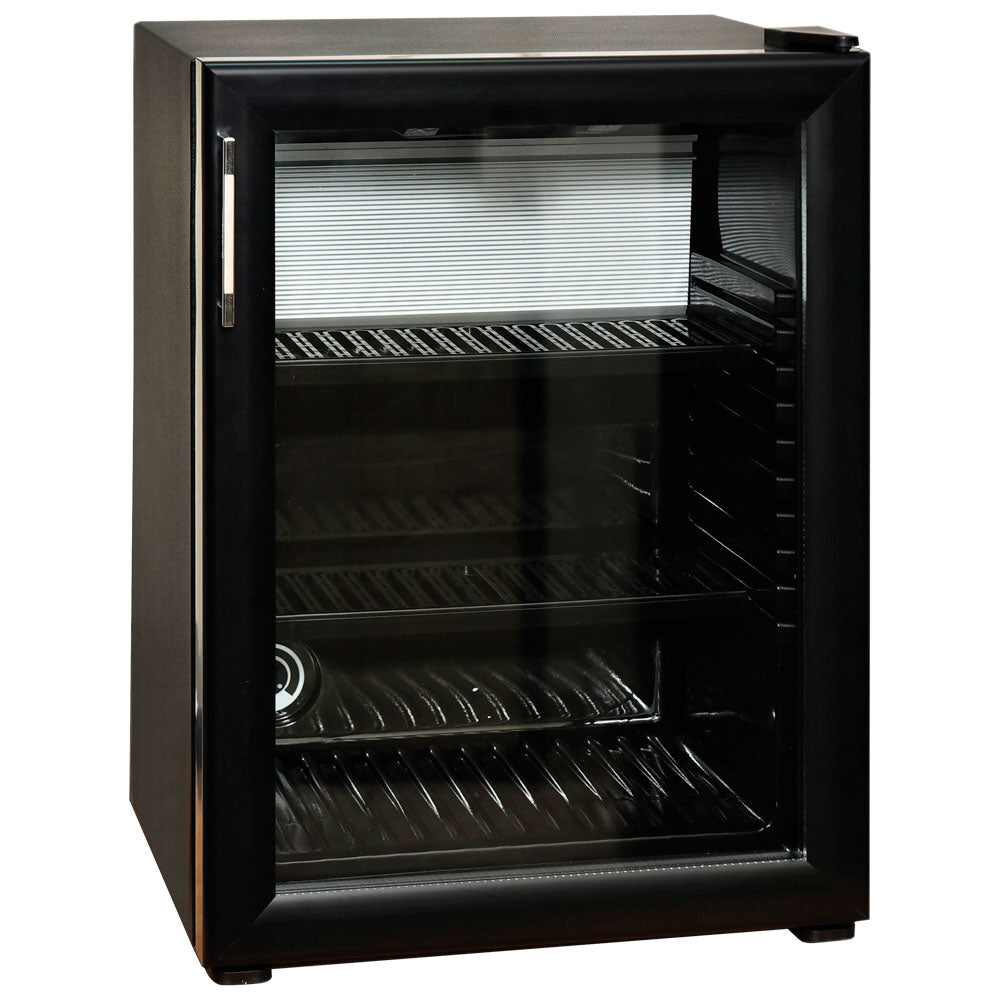 Minibar mit 2 Regalböden und Glastür, schwarz, +4°/+14°C, 45 Liter — Virtus BBZ0015