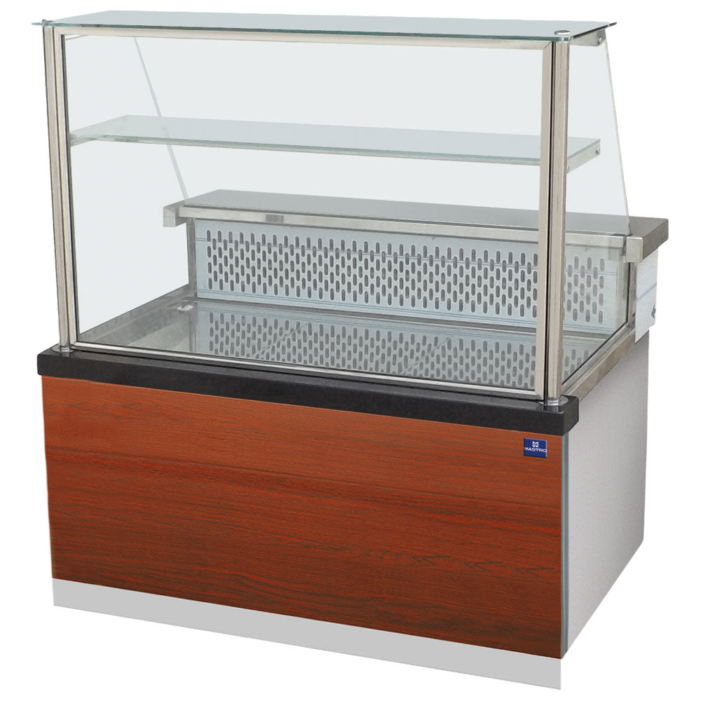 Kühltheke mit Regalboden und gerader Frontverglasung, statische Kühlung, +0°/+4°C B=1800 mm — Virtus BGB0282