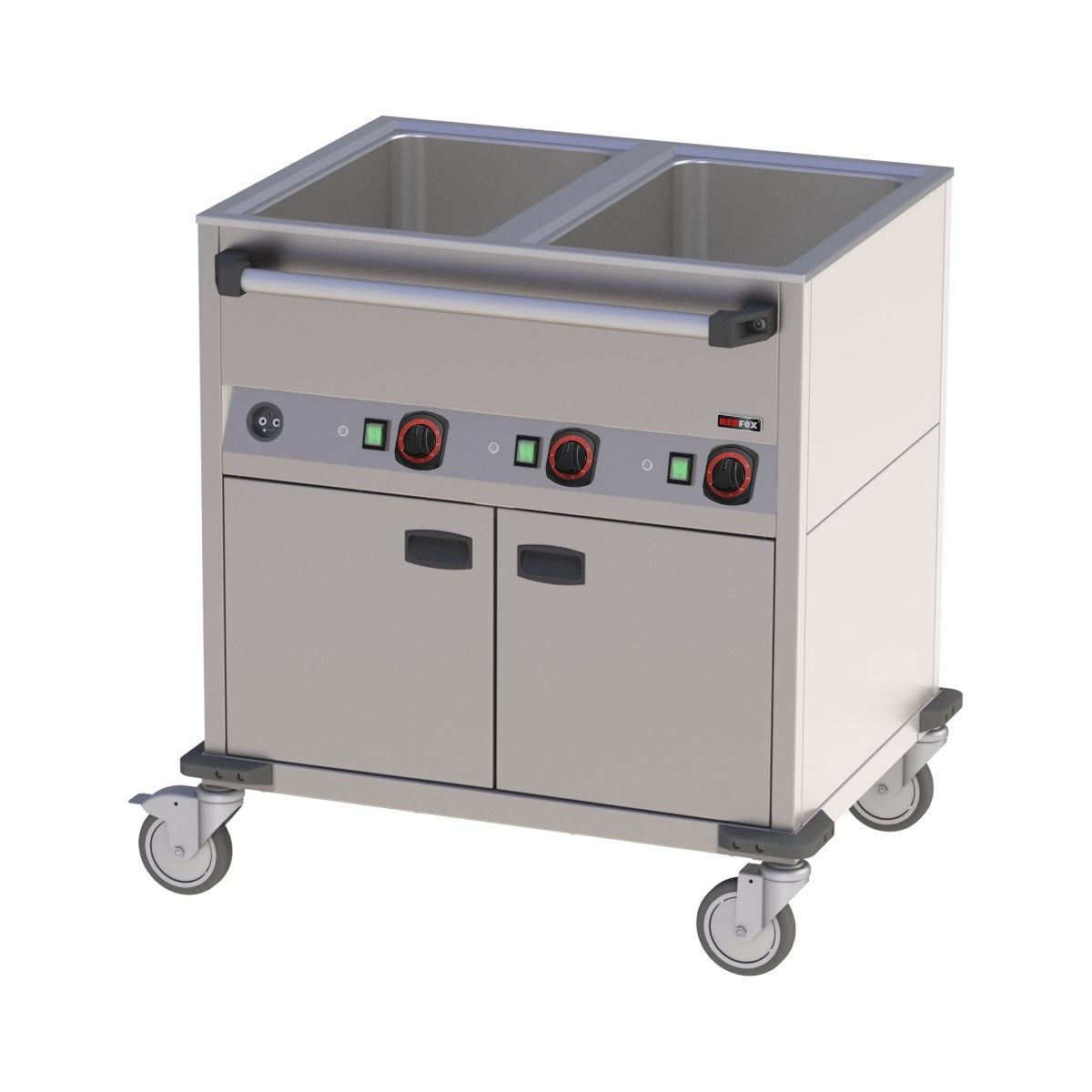 Bain-Marie-Wagen-Fahrbar 2x GN 1/1 | A&S BMPD-2120-CSH