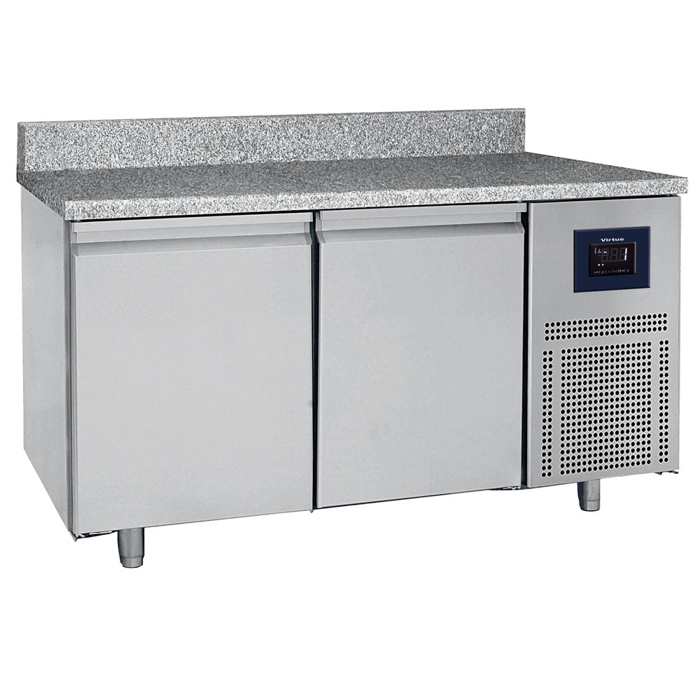 Bäckereitiefkühltisch 2-türig 600x400 mm, Granitarbeitsplatte mit Aufkantung, -10°/-22°C - WiFi — Virtus BNZ0003/FN