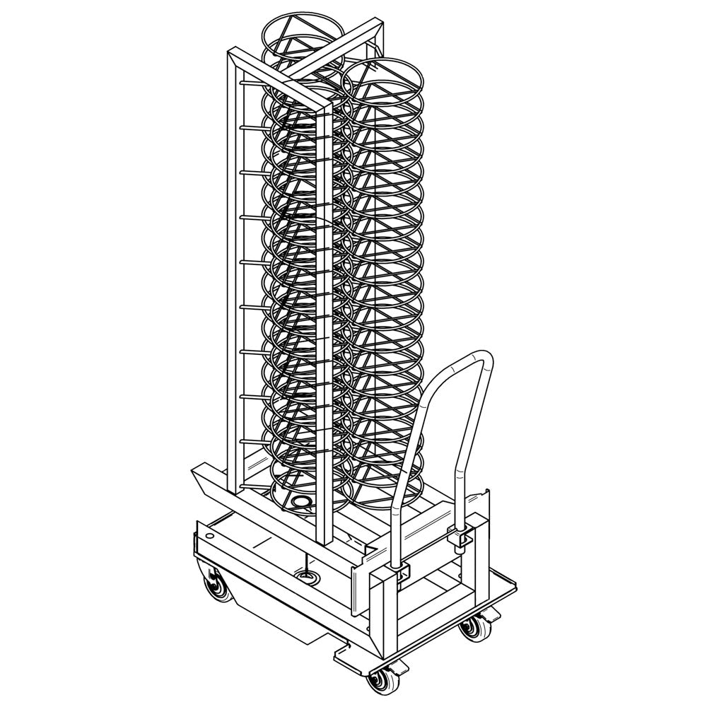 Hordengestellwagen für Teller für 20x GN 2/1 Öfen, 100x ø 310 mm — Virtus CEP202