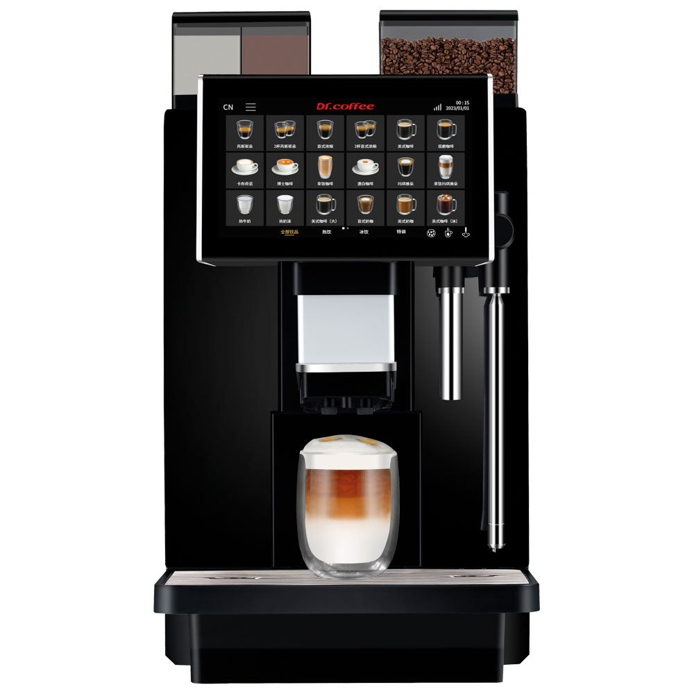 Kaffeevollautomat mit Touchscreen, 1 Mühle, 2 Instantmodule, Frischmilchmodul, 80/100 Tassen/Std — Virtus DRCCZ