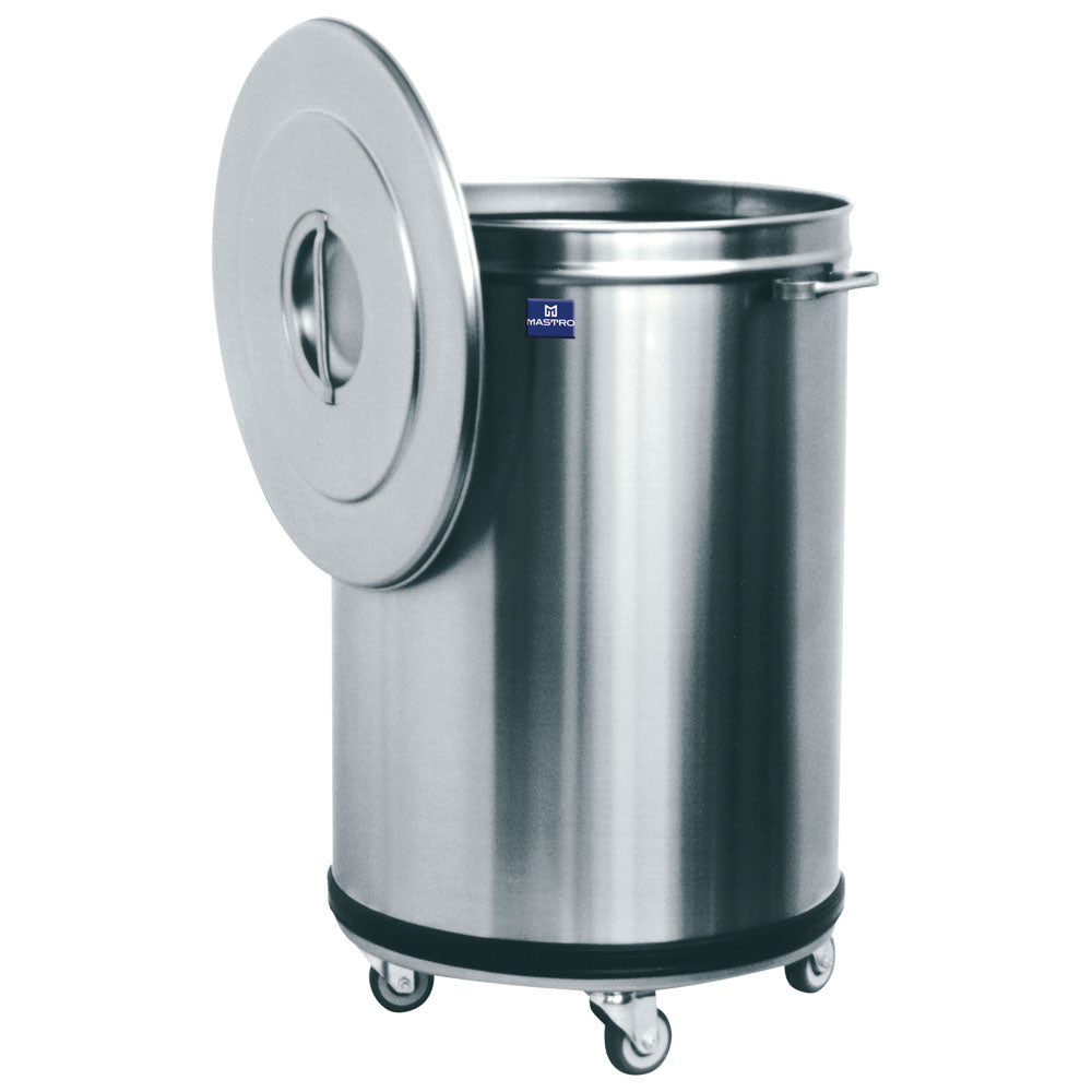 Abfalleimer in Edelstahl auf Rädern, 90 Liter — Virtus GGZ0033
