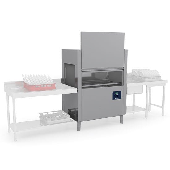 Korbtransportmaschine mit Wasch- und Nachspülzone, Korb 50x50 cm - max. H=45 cm, 160 Körbe/ Stunde — Virtus GLB0047/CN