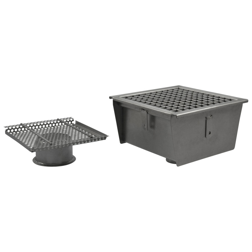 Bodenablaufrinne mit vertikalem Auslauf ø 50 mm und Sieb, 300x300x110 mm — Virtus GZZ0061