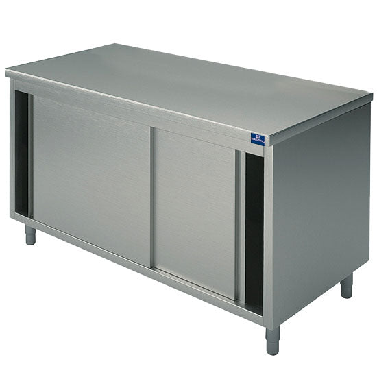 Neutraler Arbeitsschrank mit Schiebetüren, ohne Aufkantung, 1000x600 mm — Virtus HCA0035