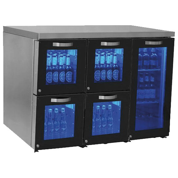 Barkühlschrank rechts mit 1 Glasflügeltür und 4 Glasschubladen, 120 Flaschen — Virtus IBC0060