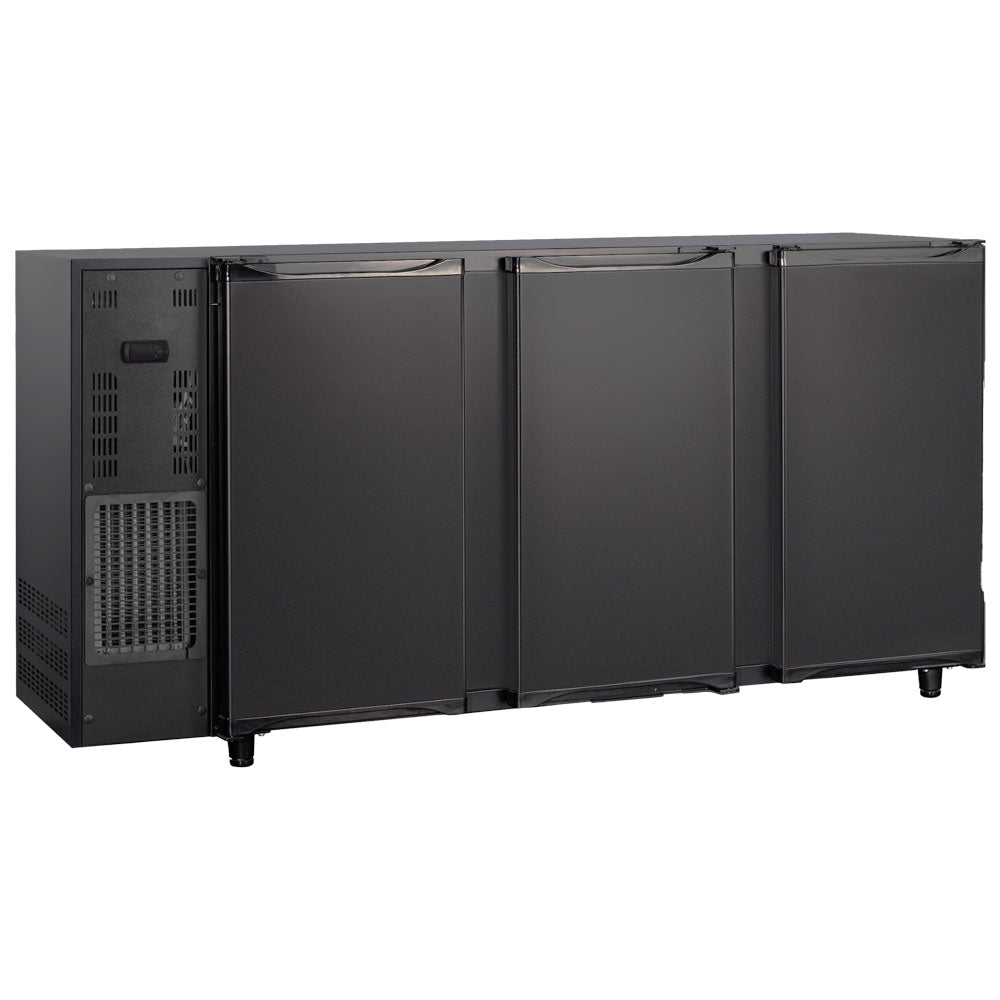 Barkühlschrank mit 3 Flügeltüren, 587 Liter, -2°/+8°C - schwarz lackiert — Virtus IBC0102