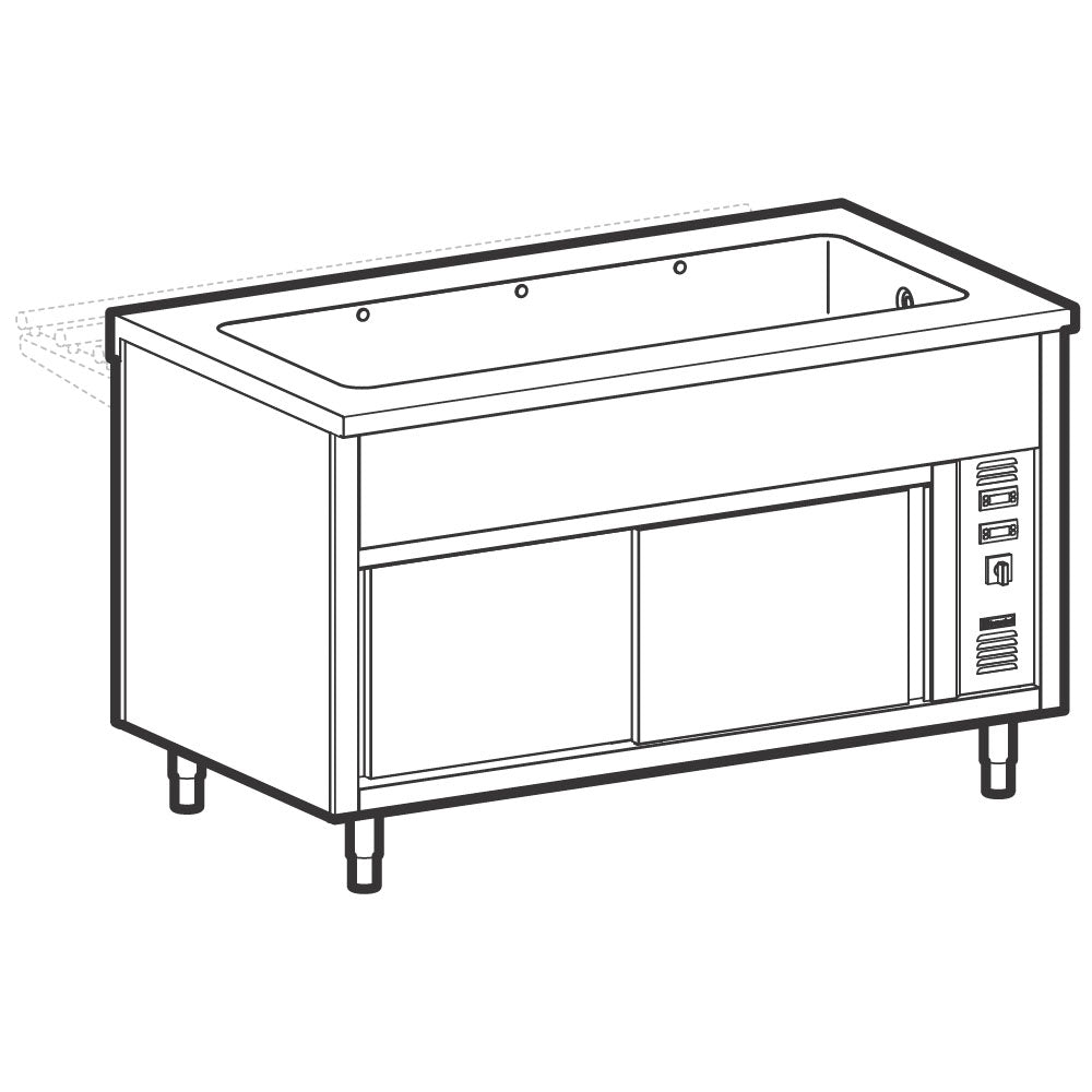 Bainmarie-Element auf Wärmeschrank, 3x GN 1/1 — Virtus IIA3104