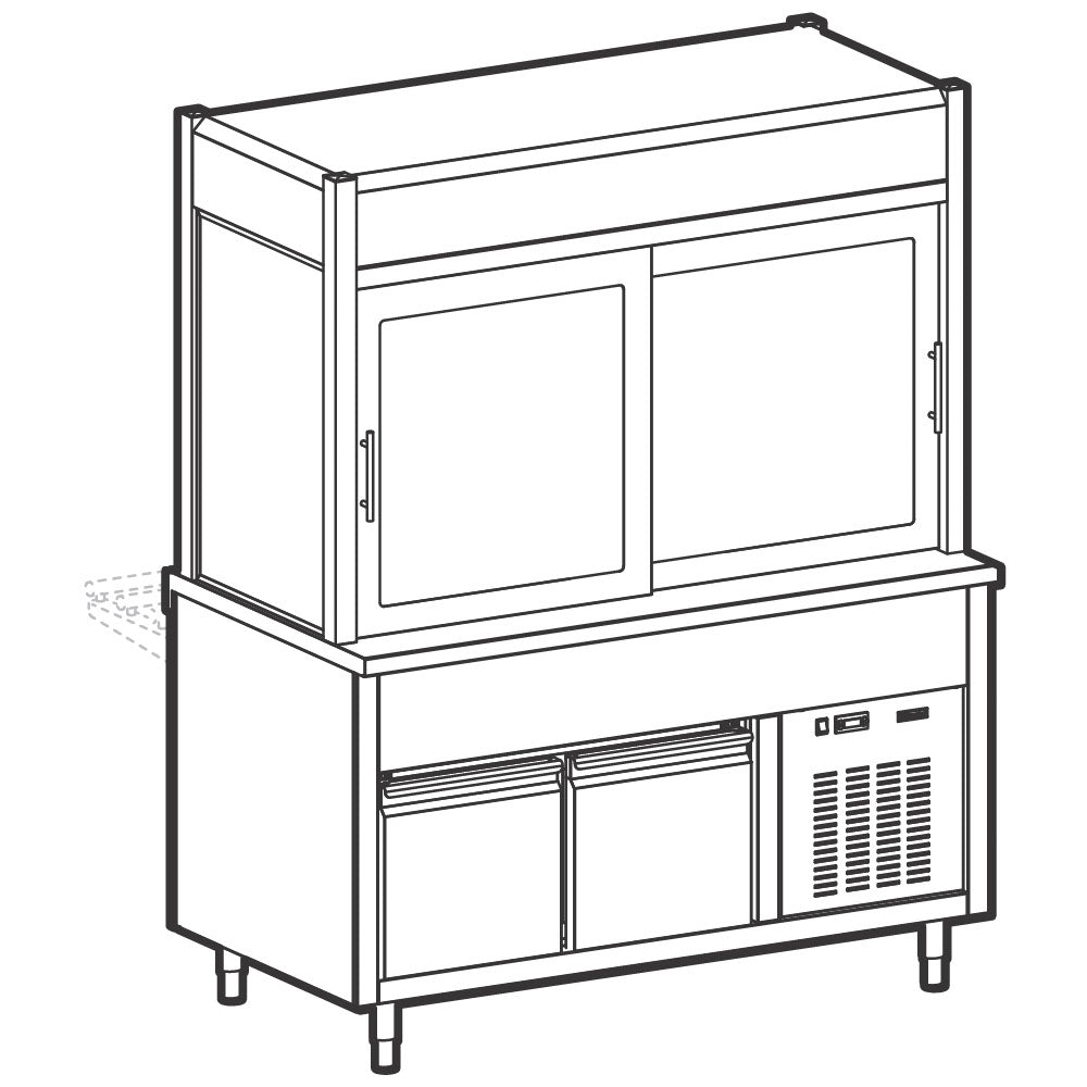 Kühlvitrine 3-etagig mit Kühlplatte auf gekühltem Unterbau, 5x GN 1/1 — Virtus IIA5150