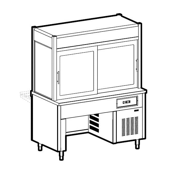 Kühlvitrine 3-etagig mit Kühlwanne auf Brückenstruktur, 6x GN 1/1 — Virtus IIA5180