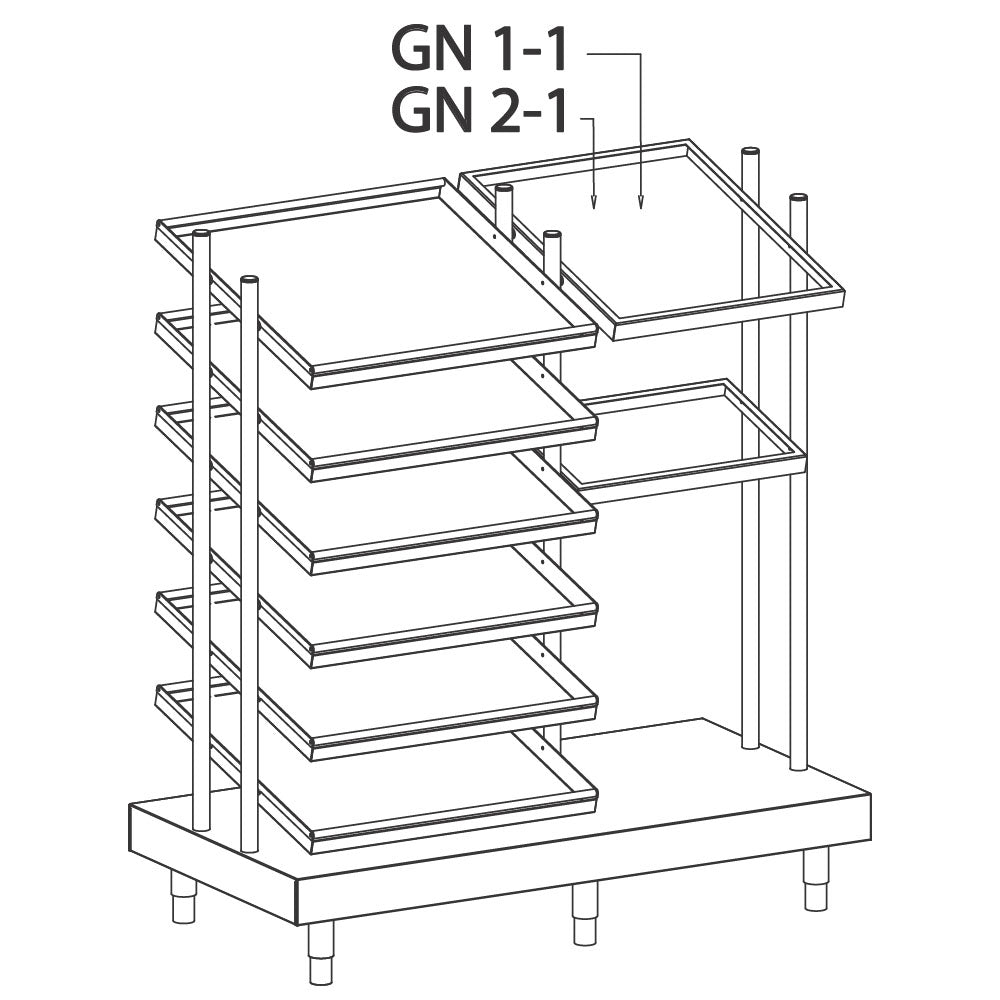 Tablett- und GN-Behälter-Element mit Gläser-Ausgabeelement, 1312x700 mm — Virtus IIA6019