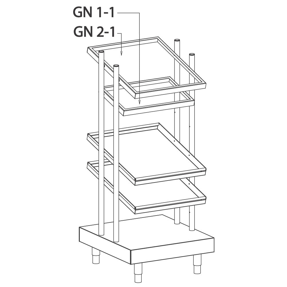 GN-Behälter-Element mit Gläser-Ausgabeelement, 686x700 mm — Virtus IIA6022