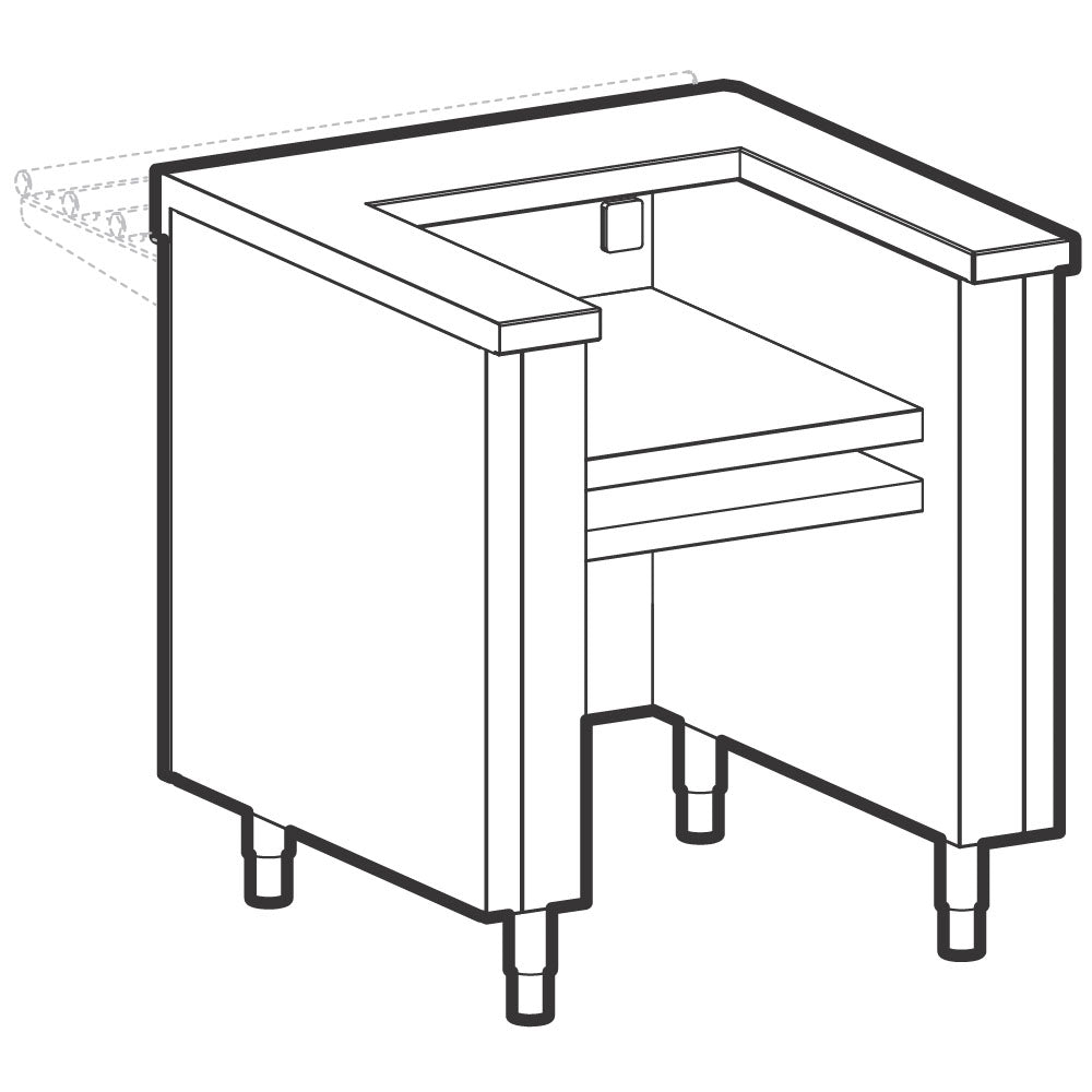 Unterbau für Kochgeräte, mit Steckdose, 2200x800 mm — Virtus IIA6103