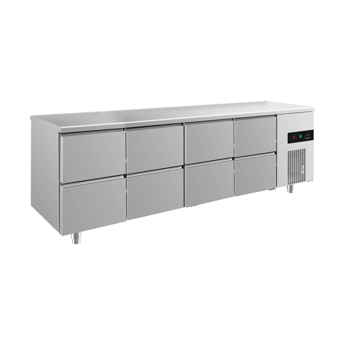Kühltisch -2 bis +8°C 2330 × 700 × 850 mm mit 4x zwei Schubladen | A&S KT4ZZZZ