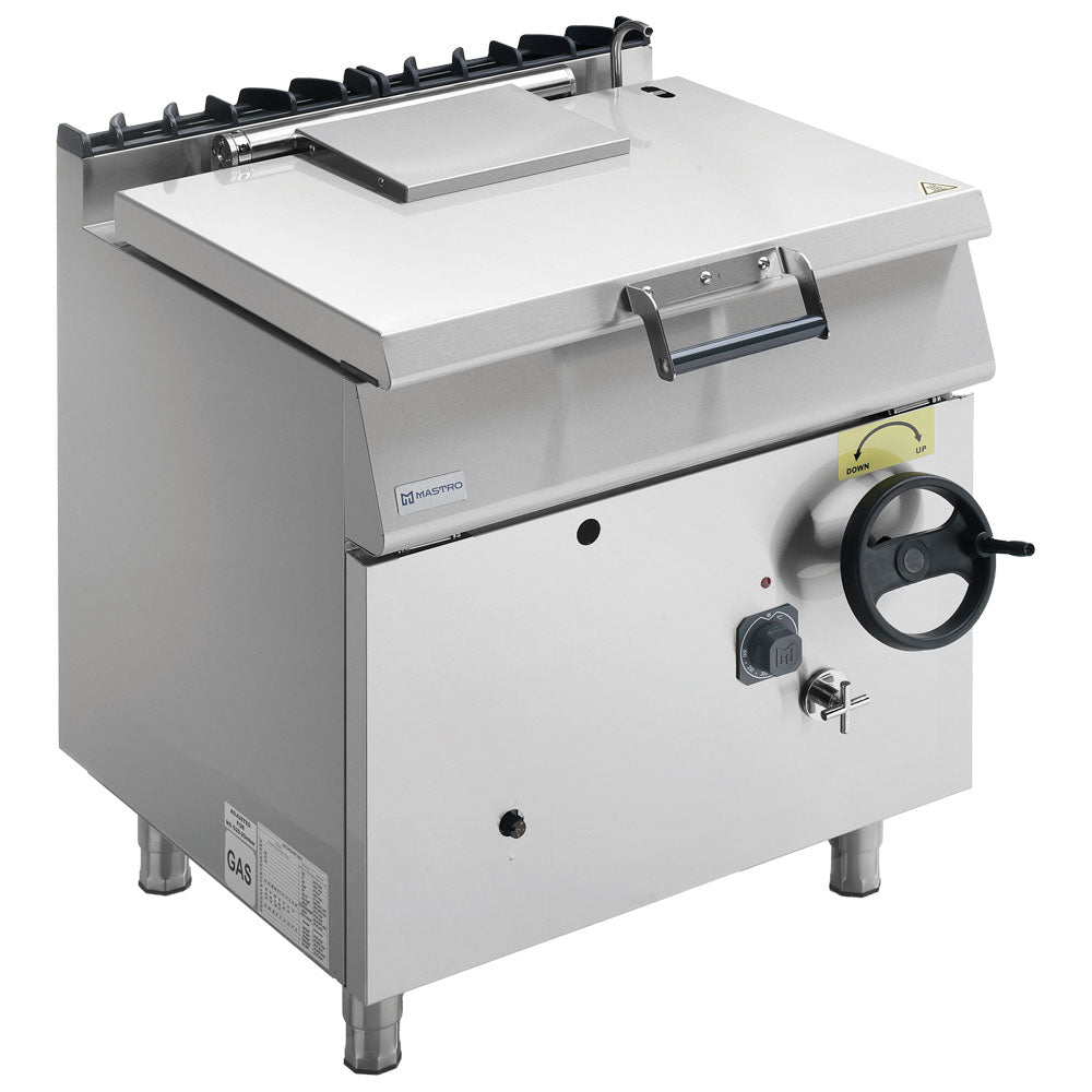 Gas-Kippbratpfanne, Kapazität 60 Liter, Edelstahl-Becken — Virtus MS78BRG