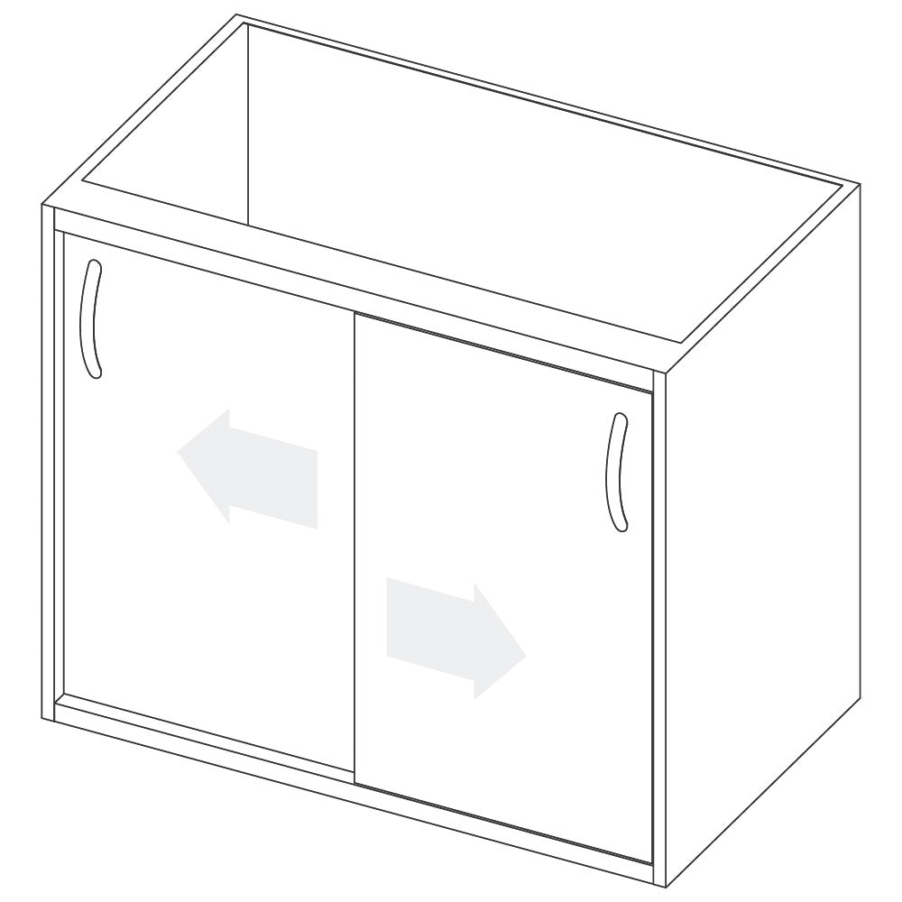 Unterbau mit Schiebetüren und 1 Zwischenboden, 1000x590 mm — Virtus RB451006085