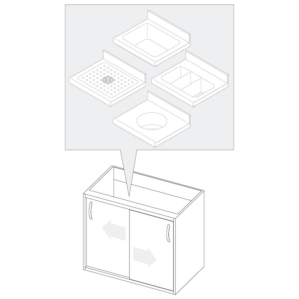 Unterbau mit Schiebetüren für Becken, 1200x590 mm — Virtus RB461206085