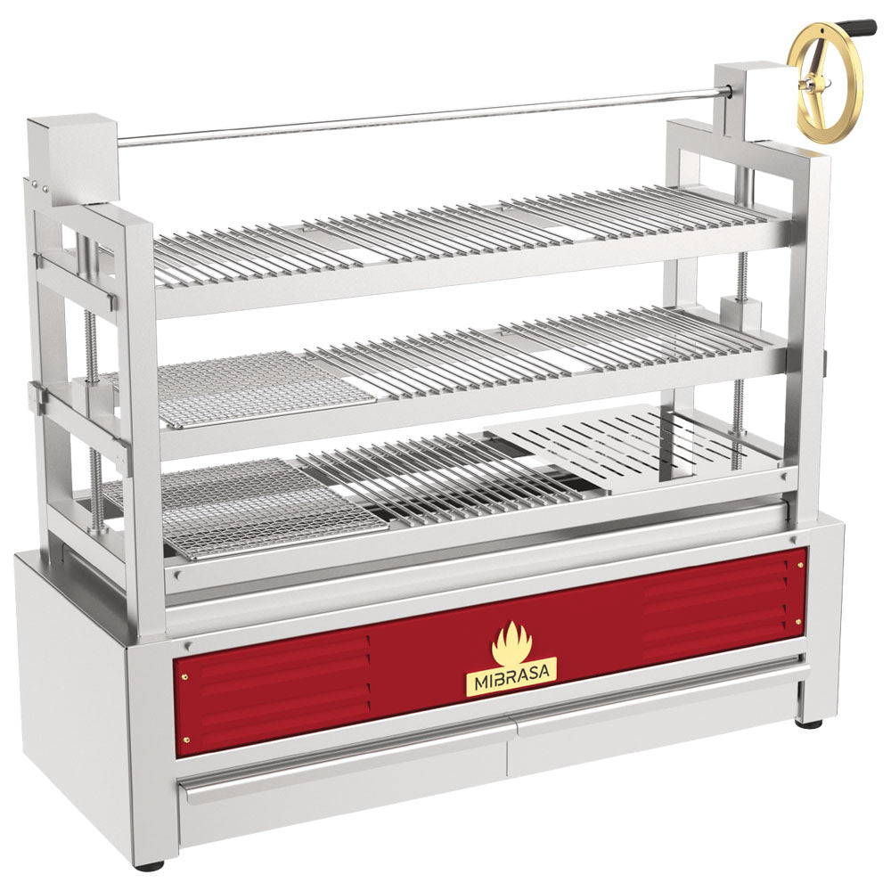 Robatayaki Holzkohlegrill mit 3 Ebenen (2 höhenverstellbar), 1146 mm — Virtus RMSE115