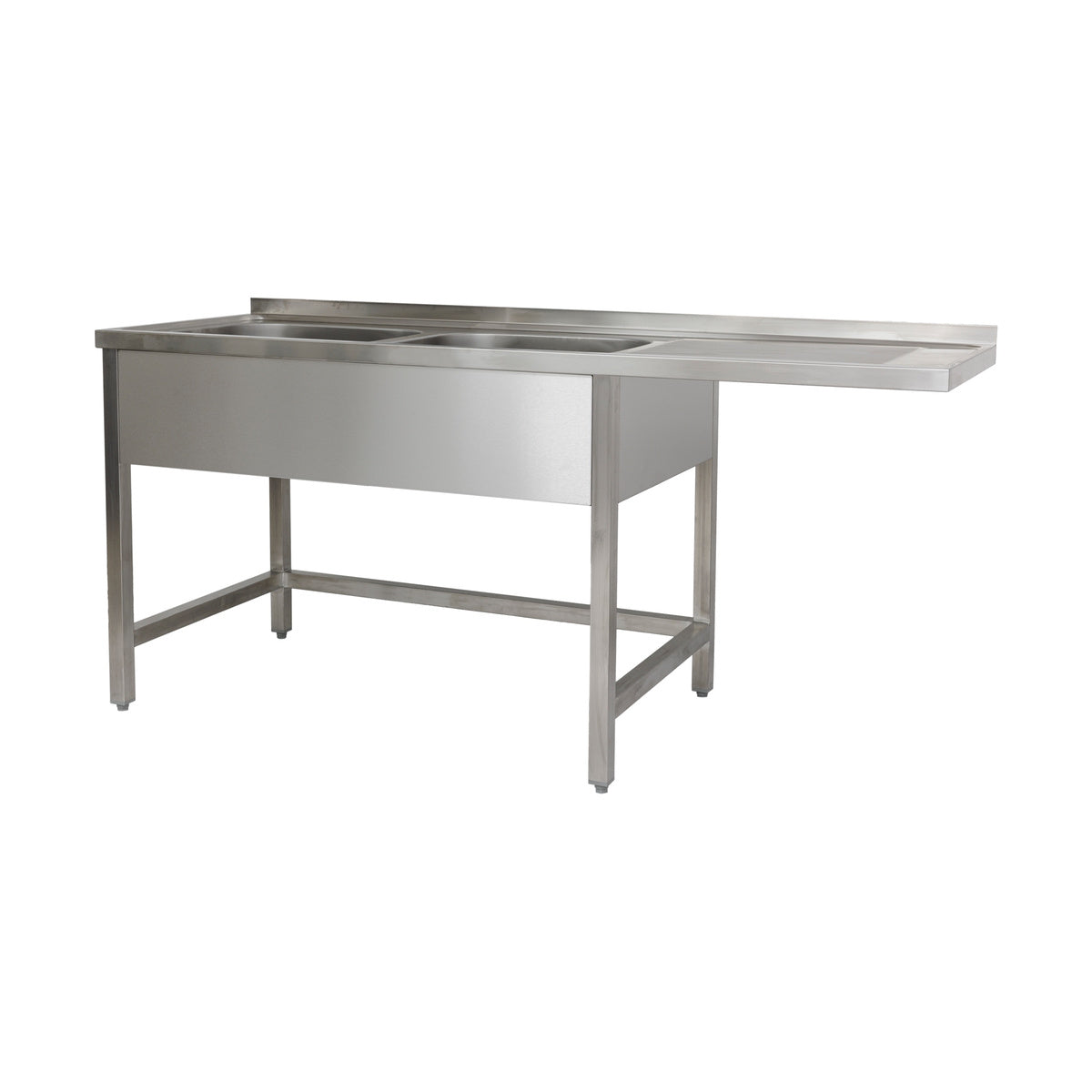 Spülzentrum 1900 × 700 × 850 mm 2 Becken links, ohne Grundboden 700 mm Tiefe | A&S SPZO1972BL
