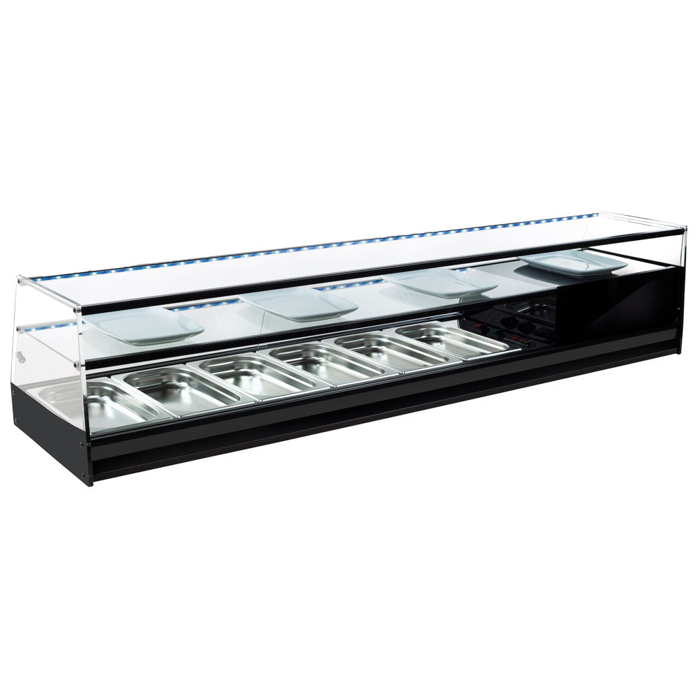Tapaskühltheke mit gerader Frontverglasung und 1 Glasboden, 4x GN 1/3 H=40 mm — Virtus TPABF4R