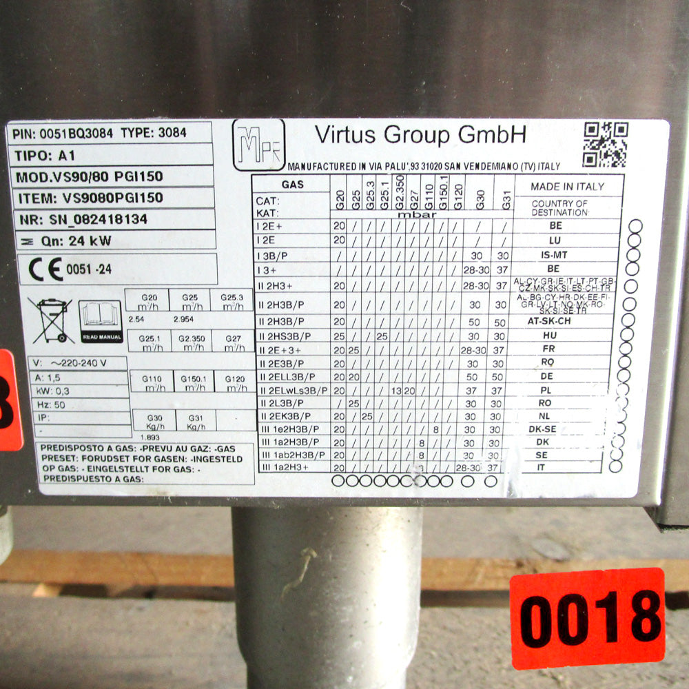 Gas-Kochkessel, indirekte Beheizung, Kapazität 150 Liter - GEBRAUCHT — Virtus VS9080PGI150GE (Ansicht 5)