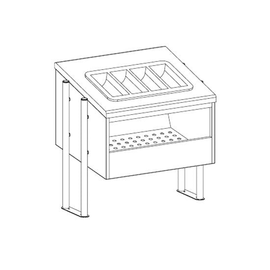 Brot-, und Besteck-Ausgabeelement, mit Besteckbehälter aus PVC, 686x560 mm — Virtus Z/EPB8