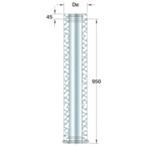 Edelstahl-Rundrohr, doppelwandig, 1000 mm x ø 300 mm intern — Virtus Z/KI2T1300