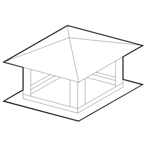 Regenhaube, über 500x500 mm, bis 600x600 mm — Virtus Z/KZCAE60