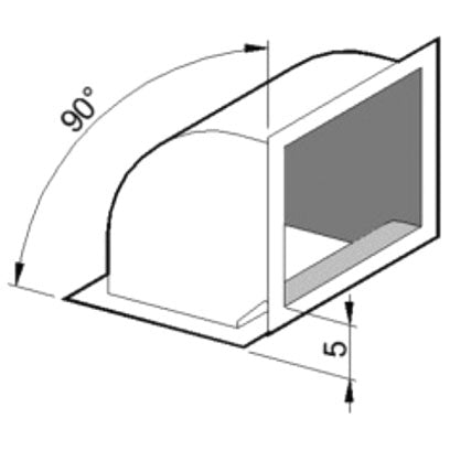 Bogen 90°, über 500x500 mm, bis 600x600 mm — Virtus Z/KZCU60
