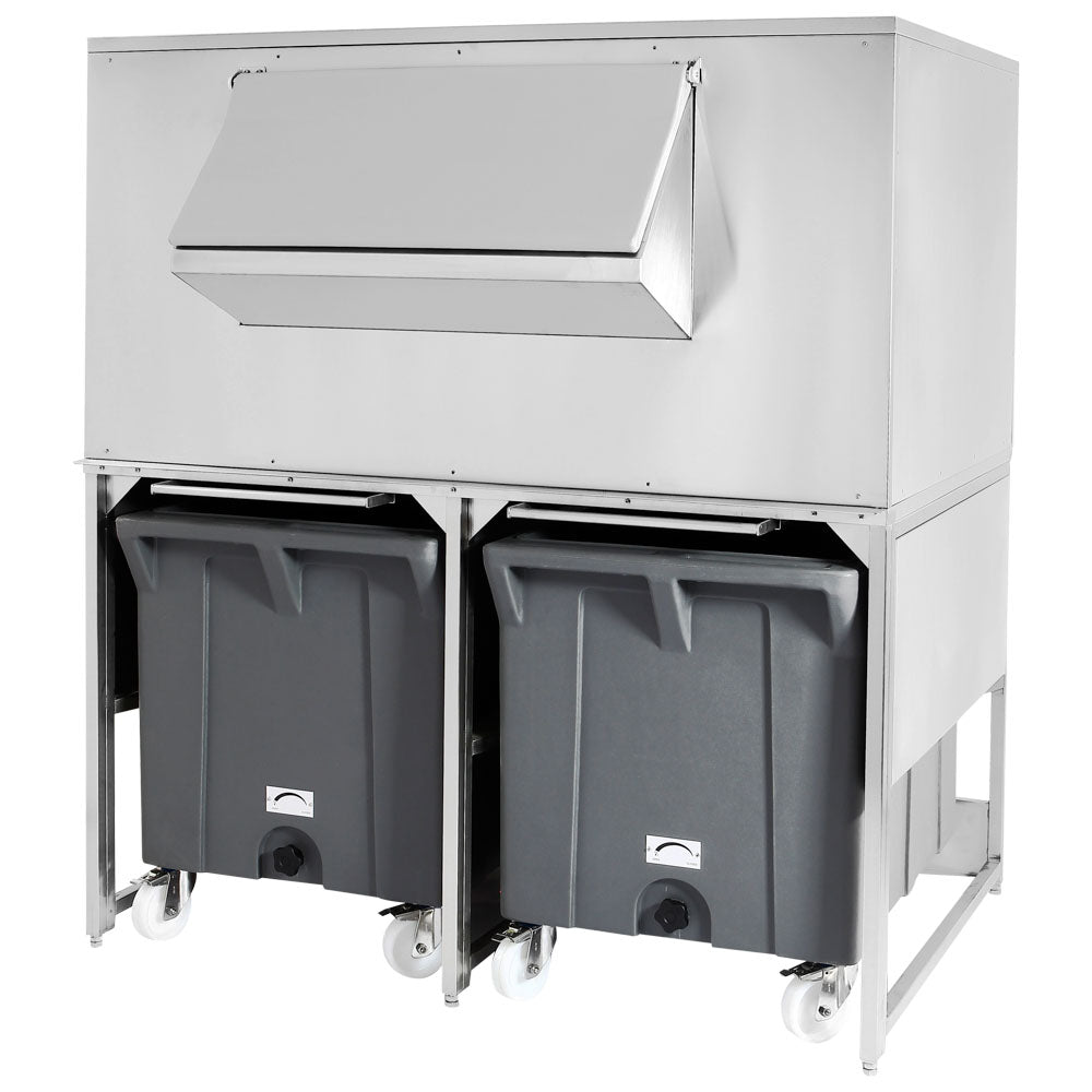 Eiswürfelbehälter mit 2 Wagen für BAC0009, Kapazität 300 kg + 2x 108 kg — Virtus Z/NDRB11SM330