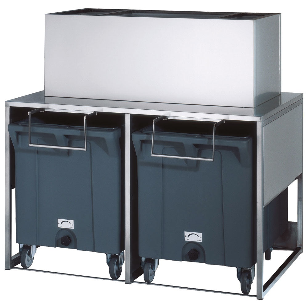 Eiswürfelbehälter mit 2 Wagen für BAC0007, Kapazität 50 kg + 2x 108 kg — Virtus Z/NRB280SM750